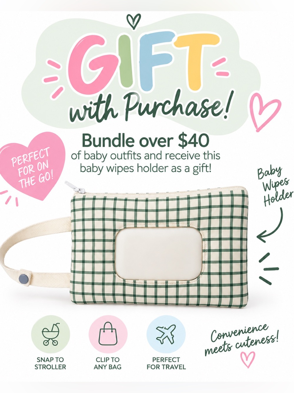 FREE - Baby Wipes Holder Gift With Purchase – Bundle $40+ Baby Clothes
